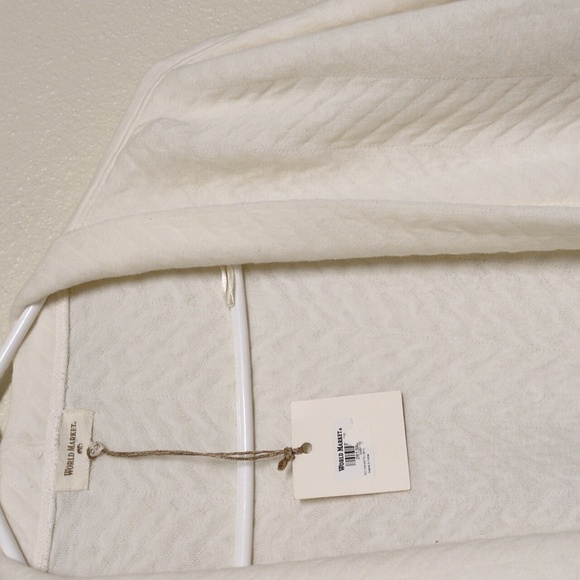 World Market Quilted Cream Open-Front Women's Cardigan Size Large - Picture 3 of 8